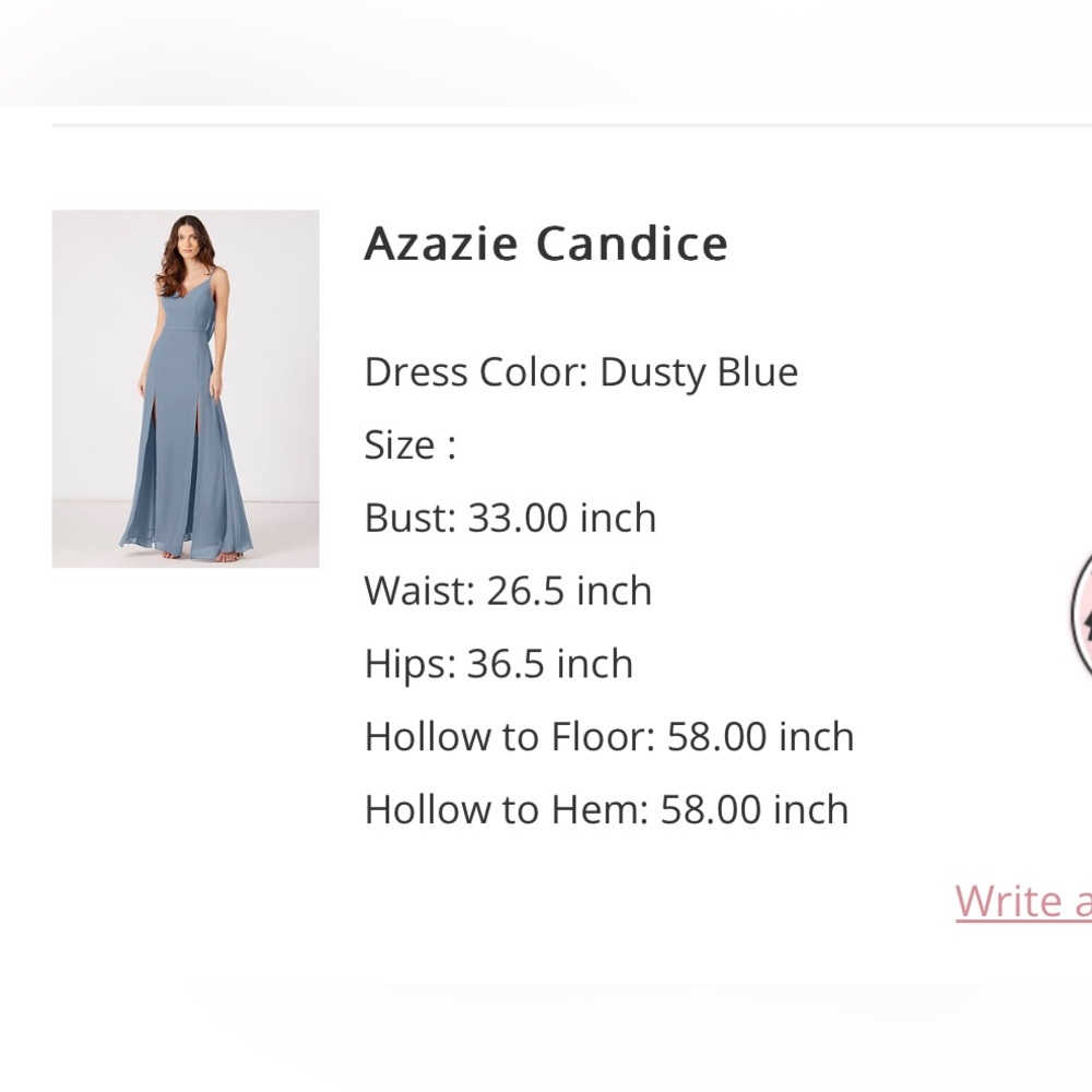 Azazie dusty blue chiffon bridesmaid dress